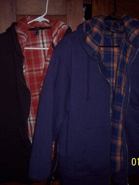 TWO  mens or unisex  2 Jackets lined with hoodie